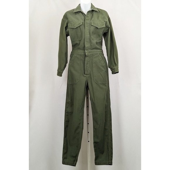 Citizens Of Humanity Pants - Citizens of Humanity Jumpsuit Retreat Green Marta Utility Cotton Twill Size XS